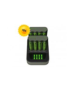 GP ReCyko 2x Speed-lader M451 (USB) med ladestasjon D851 inkl. 8x AA 2600mAh NiMH-batterier